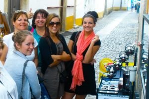 5 People having fun during a Lisbon private tour
