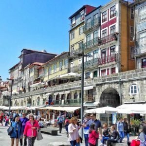 People walking in Ribeira Porto